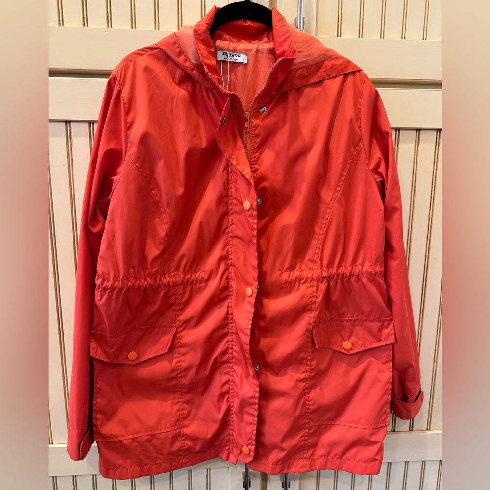 Orange Hooded Women's Jacket